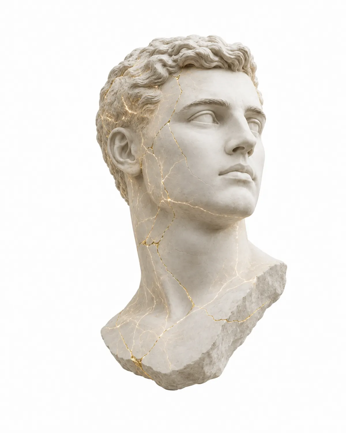 Busto de mármore com veios dourados